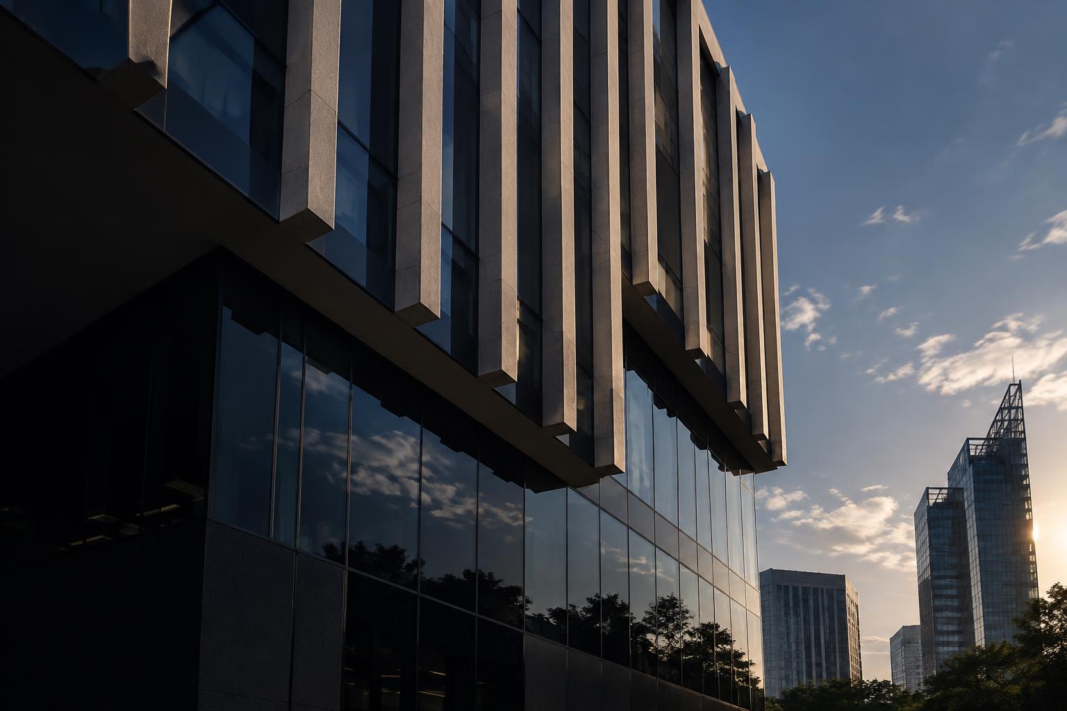 Geometric detail of modern Nairobi commercial architecture